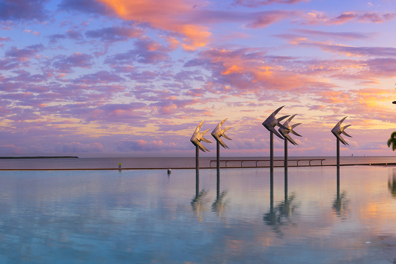 The Cairns Lagoon at sunrise in Tropical North Queensland